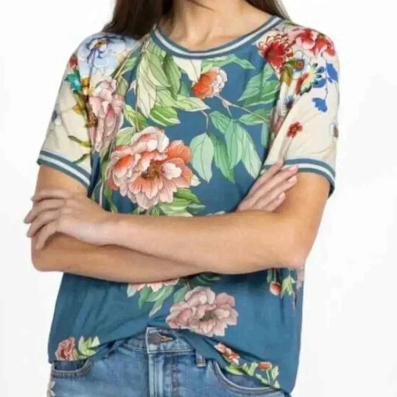 Johnny Was Tops - Johnny Was Romano Raglan Floral Tee NWOT